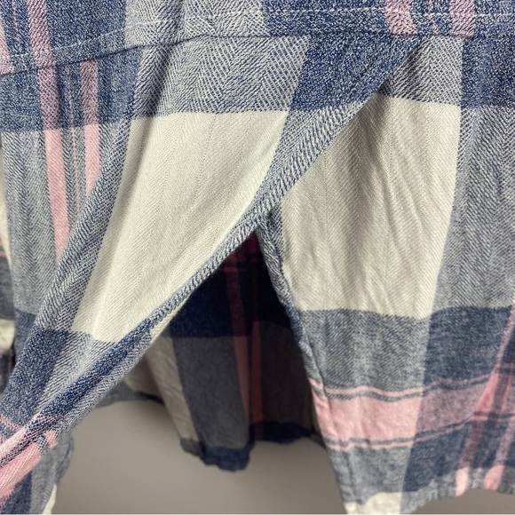 Beachlunchlounge Pink Blue Plaid Rayon Button Down Shirt XS - Picture 12 of 12